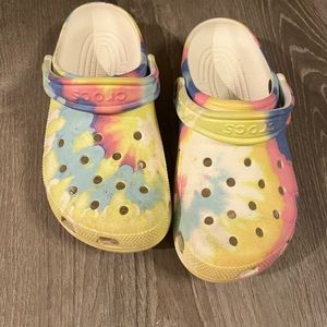 pastel tie dye crocs